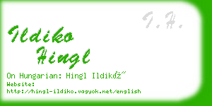 ildiko hingl business card